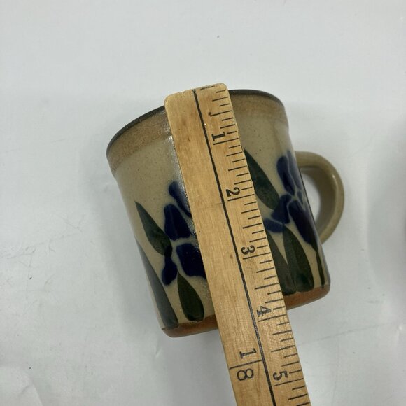 Monroe Salt Works Pottery Mugs Iris Handmade Art Studio Pottery Coffee Cup 4" - Picture 11 of 12